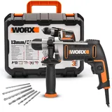 Worx WX328 Schlagbohrmaschine 810W - exaktes Bohren in Holz, Beton & Stahl - einfacher Werkzeugwechsel - stufenlose Drehzahlregulierung - exakte Bohrtiefe mit Tiefenanschlag - ergonomisches Design