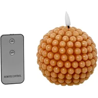 DRW Set mit 4 Wachskerzen, mit LED und Fernbedienung, Bonbonfarben, 10 x 10 x 9 cm