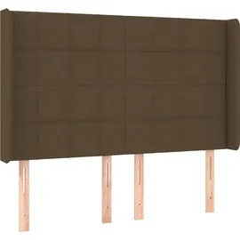 vidaXL Boxspringbett mit Matratze & LED Dunkelbraun 140x200 cm Stoff