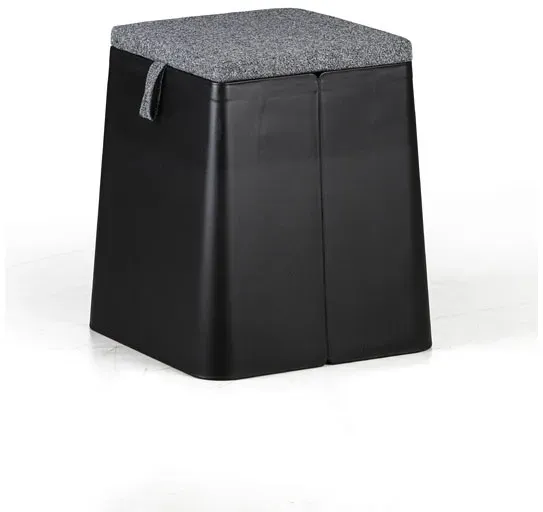 Kunststoffhocker mit Kissen BILLY, schwarz