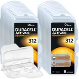 120 Duracell Activair Hörgerätebatterien PR41 Braun 312 + Box für 2 Zellen