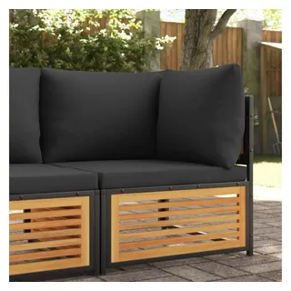 vidaXL Garten-Ecksofa mit Kissen Massivholz Akazie