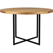 Dutchbone Esstisch CLASS EICHE mit Fischgrät Platte rund Ø 120 cm von DutchBone - Schwarz