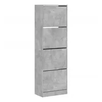 VidaXL Schuhschrank mit 4 Klappen Betongrau 60x34x187,5 cm