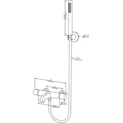 Aloni Wannenarmatur mit Thermostat und Handbrause Chrom