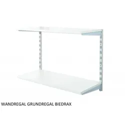 Wandregal - Grundregal 20 x 60 x 50 cm, Farbe silber - 2 Fachboden grau