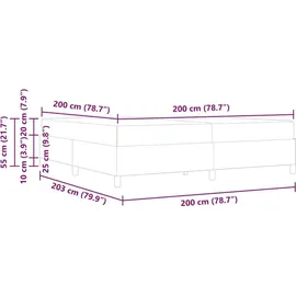 vidaXL Boxspringbett 200 x 200 cm Hellgrau