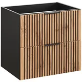 Lomadox Lomado Waschbeckenschrank, Braun, Holzwerkstoff, 60x57x46 cm, Badezimmer, Badezimmerschränke, Waschbeckenunterschränke