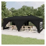 vidaXL Partyzelt Faltbar mit Seitenwänden Schwarz 3 x 6 m