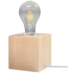 Tischlampe Ariz aus Holz natur 10x10 cm E27 eckig