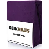 DH DEIN.HAUS Frottee Weiches Spannbetttuch 180 x 200 cm – Baumwolle, mit Gummizug, pflegeleicht, Bettlaken – Farbe: Pflaume