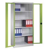 Californian Products CP Stahlschrank 8921-055 S10327 lichtgrau, viridingrün, Acrylglas 93,0 x 50,0 x 195,0 cm, aufgebaut