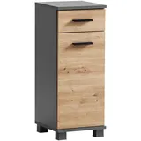 Schildmeyer Unterschrank Palermo, Holzwerkstoff, Anthrazit/Artisan Eiche Dekor, 30,3 x 32,6 x 75,3 cm, (B/T/H)