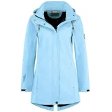 Blue Wave Damen Softshellmantel Birgit - Softshelljacke Outdoor-Jacke mit abnehmbarer Kapuze in Oceanblau Größe 44 - 44