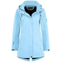 Blue Wave Damen Softshellmantel Birgit - Softshelljacke Outdoor-Jacke mit abnehmbarer Kapuze in Oceanblau Größe 44 - 44