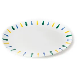 Gmundner Keramik - Buntgeflammt, Platte Oval (33x26cm)