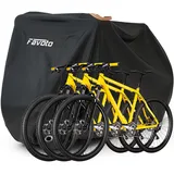 Favoto Fahrradabdeckung Fahrrad Abdeckplane Wasserdicht für 2-3 Fahrräder 210T Oxford-Gewebe Fahrradgarage Fahrrad Plane Schutzhülle Abdeckhaube mit Beutel 200 x 105x 110CM Schwarz