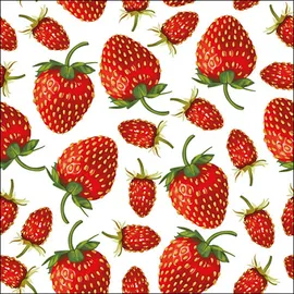 Ambiente Home Ambiente Servietten Lunch/Party/ca. 33x33cm Strawberries - Erdbeeren