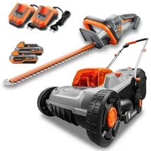 FUXTEC 20 V Akku-Rasenmäher FX-E1RM20ECO + FX-E1HS20 inkl. Akku + Ladegerät