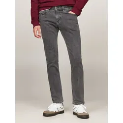 Slim-fit-Jeans TOMMY JEANS "SCANTON SLIM BRANDED DH4273", Herren, Gr. 36, Länge 32, schwarz (denim schwarz), Denim/Jeans, Obermaterial: 98% Baumwolle, 2% Elasthan, casual, slim fit, Jeans