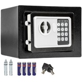 Tectake Elektronischer Safe Tresor mit Schlüssel inkl. Batterien - schwarz