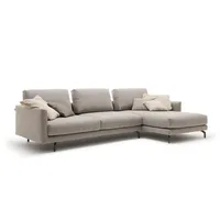 Hülsta-Sofa Ecksofa 414 Eckgarnitur Wohnlandschaft Stoff grau mit Kissen 300x172