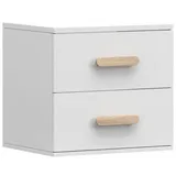 Deine Möbel 24 Kinder-Nachttisch, Weiß, Sonoma Eiche, Holzwerkstoff, 55x50x44 cm, Kinder- & Jugendzimmer, Kindermöbel, Kinderregale