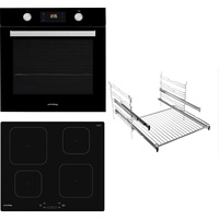 Privileg Backofen-Set »BAKO Turn&Cook 470 BLACK«, PBWR6 OP8V2 BLG, mit Teilauszug, Pyrolyse-Selbstreinigung, schwarz