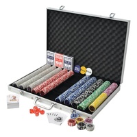 VidaXL Poker Set mit 1.000 Laserchips Aluminium