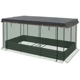 Hochbeet Aus Stahl Mit Vogelschutznetz, Dunkelgraues Gartenbeet Für Balkon & Terrasse, 230x110x110cm, Idealer Sonnenschutz  on-site