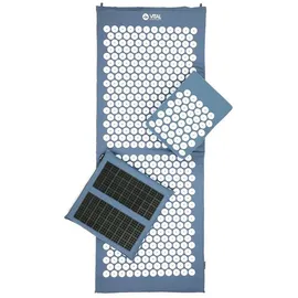 Bodhi VITAL Akupressur Deluxe-Set XL Matte, Kissen, Fußmatte Spiky & Tasche | Selbstmassage für zu Hause | Fakirmatte gegen Nacken & Rückenschmerzen | blau