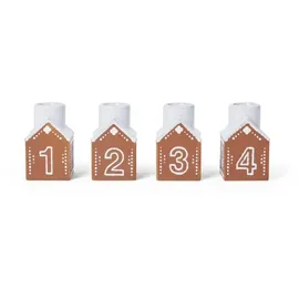 Kähler Kerzenhalter Gingerbread H7,5 cm Keramik Braun/Weiß