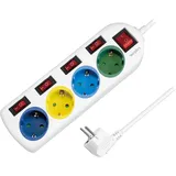 Logilink Steckdosenleiste 4-fach 1,5 m Mehrfarbig