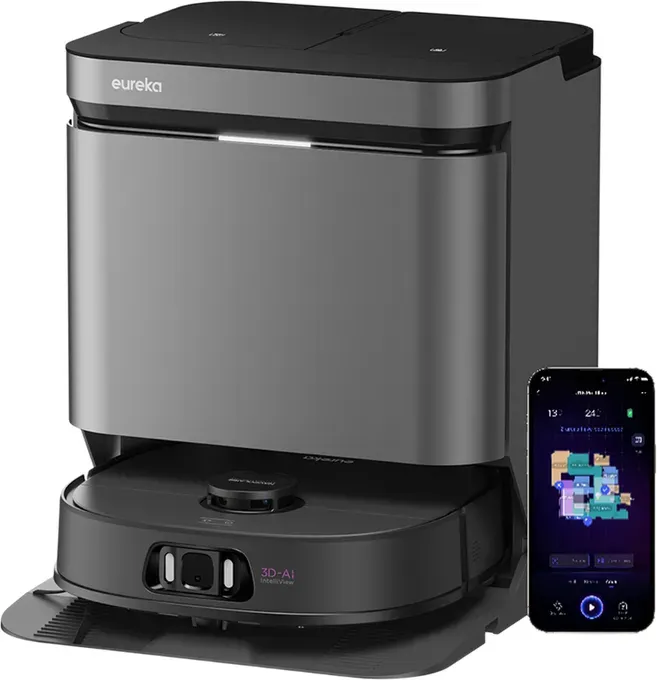 [Limitiertes Angebot - 339 € mit kostenlosem Versand] Eureka J15 Pro Ultra Saugroboter mit Wischfunktion, 16200 Pa, Anti-Wrap-Technologie, Flüssigkeitserkennung & Bürstenanhebung, 75 °C Heißwasserreinigung, Selbstreinigung