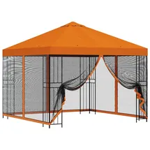 vidaXL Garten Pavillon 3 x 3 m inkl. 2 Seitenteile Orange