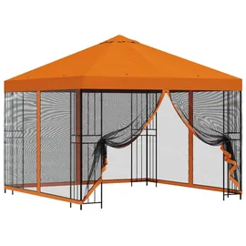vidaXL Garten Pavillon 3 x 3 m inkl. 2 Seitenteile Orange