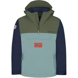 Kinder Parka Mantel KIRKENES Dunkle Olive/Marine/Kalte Minze Gr. 164 - 14 Jahre