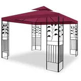 habeig Pavillon 100% Wasserdicht Toskana Metallpavillon 3x3m inkl. Dach wasserfest, 100% Wasserdicht rot