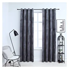 vidaXL Verdunkelungsvorhang Ösen 140 x 175 cm samt anthrazit 2 St.