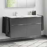 evineo ineo4 Unterschrank B: 128 cm, 4 Auszüge, mit Griff, für Duravit ME by Starck Doppelwaschtisch,, BE0269AN,