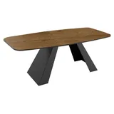Esstisch Myron Küchentisch mit Tischerweiterung 160x80x76cm Eiche Lefkas dunkel - Braun
