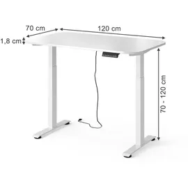 Vicco Schreibtisch Elevate Weiß