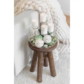 Edzard Adventskranz Milano Up, ø 30 cm, Edelstahl glänzend vernickelt, für Stumpenkerzen ø 6