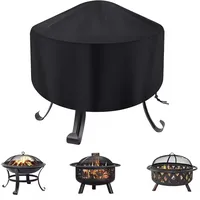 Feuerschalen-Abdeckung Rund, Schutzhülle für Feuerschale, Abdeckung Feuerschalen für Garten,Terrasse und Balkon, Outdoor Barbecue Staubschutz (Schwarz,74x50cm)