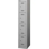 BISLEY Schließfachschrank MonoBloc ML03S4 lichtgrau ML03S4645, 4 Schließfächer 32,2 x 50,0 x 170,0 cm