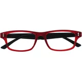 UV Reader Gummiertes Rot Schwarz Lesebrille Herren Frauen UVR033 +1,00