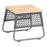 SonnenPartner Lounge-Beistelltisch Poison 45x45 cm Teak/Alu/Polyrope grau Beistelltisch - Sonnenpartner