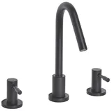 Beliani Beliani, Wasserhahn 3-Loch Waschtischarmatur Messing schwarz