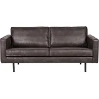 Woood Sofa Leder 3-Sitzer Schwarz