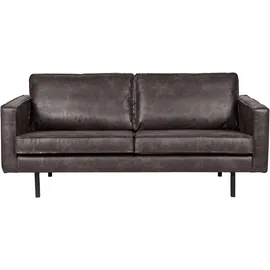 Woood Sofa Leder 3-Sitzer Schwarz